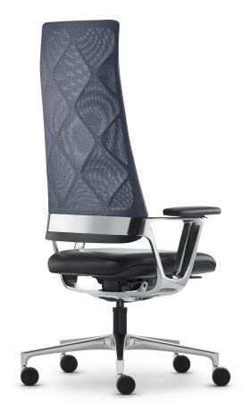Кресло руководителя Connex 2 mesh с высокой сетчатой спинкой натуральная кожа / коричневая 4803