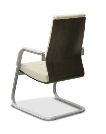 Кресло Торино HSW на раме экокожа премиум / светло-бежевая CN1112/ дерево - венге