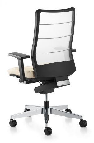 Кресло для посетителя AirPad натуральная кожа / белая