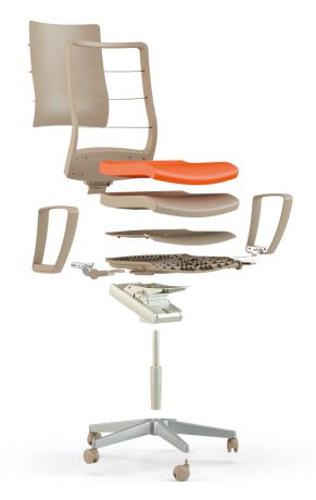 Кресло для посетителя AirPad натуральная кожа / оранжевая