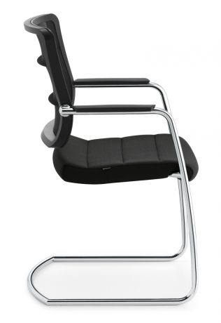 Кресло для посетителя AirPad на раме натуральная кожа / белая