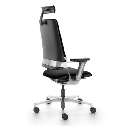Кресло для руководителя Connex2 со средней спинкой натуральная кожа / графит 4806