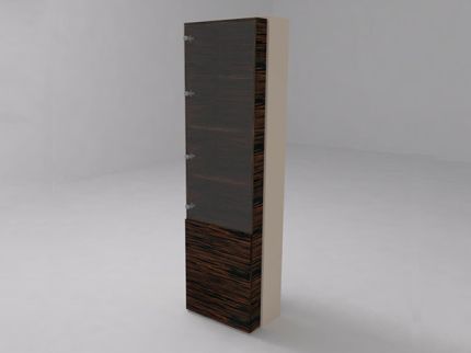 Шкаф высокий c комбинированными дверьми серый камень (меламин)