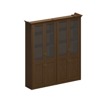 Шкаф высокий со стеклянными дверями (2 для документов) дуб мелвилл