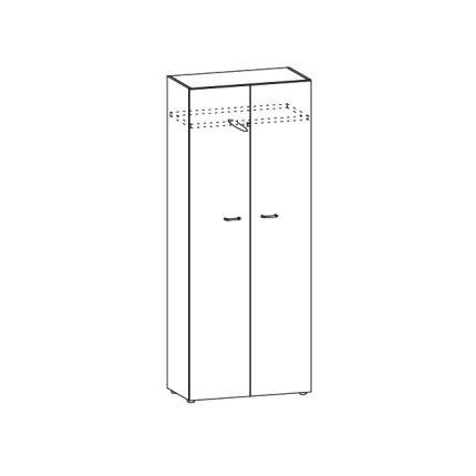 Шкаф высокий для одежды орех каналетто/белый