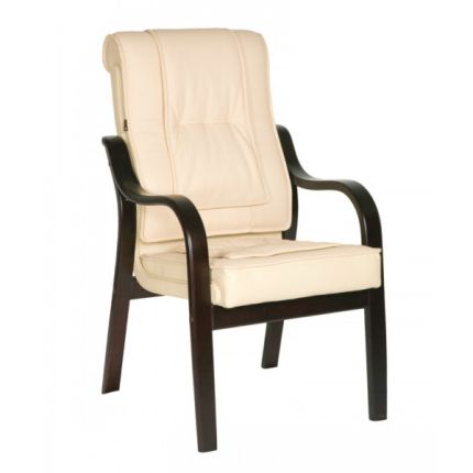 Кресло посетителя Донателло натуральная кожа с компаньоном / зеленая