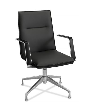 Кресло посетителя Соло без колес экокожа премиум / серо-коричневая CN6