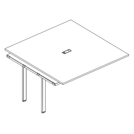 Секция стола для переговоров с опорами TRE венге / металлокаркас белый