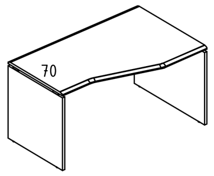 Стол эргономичный "Техно" на каркасе ДСП (2 скоса) правый вяз либерти / мокко премиум
