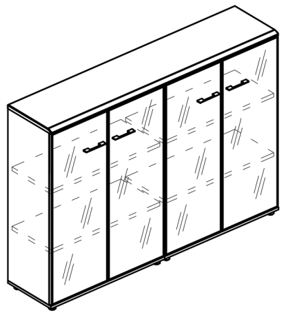 Шкаф стеклянный дверки в рамке (топ МДФ) вяз либерти / мокко премиум