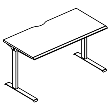 Стол письменный на каркасе МL (1 скос) вяз либерти / антрацит