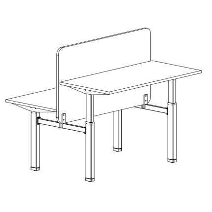 Бенч 2 стола с регулировкой высоты серый