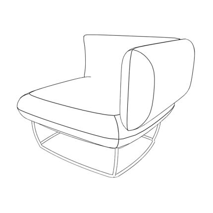 Кресло подлокотник левый ткань рогожка / kiton12