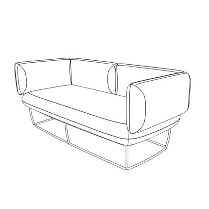 2х местный диван с подлокотниками ткань рогожка / kiton14