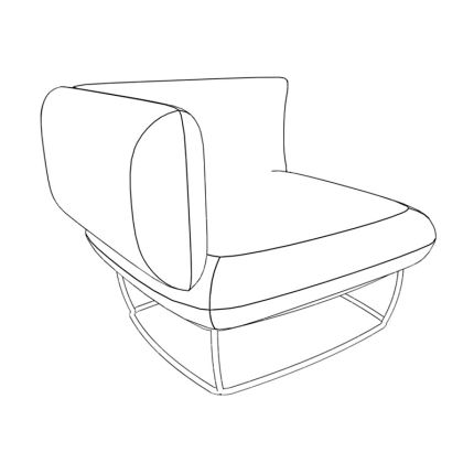 Кресло подлокотник правый ткань рогожка / kiton07
