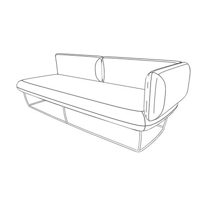 3-х местный диван подлокотник левый ткань рогожка / kiton09