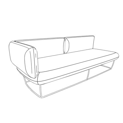3-х местный диван подлокотник правый ткань рогожка / kiton14
