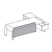 Фронтальная панель для столов руководителей на опорной тумбе, кожа лакировка белая