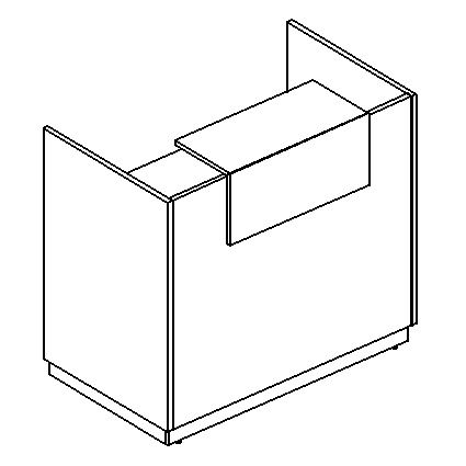 Стойка ресепшен прямая белый премиум / мокко премиум / дуб натуральный