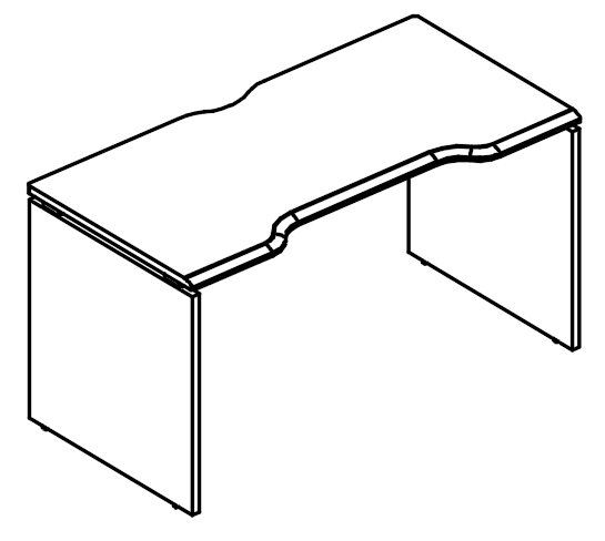 Стол эргономичный Симметрия на каркасе ДСП (1 скос) мокко премиум / вяз либерти