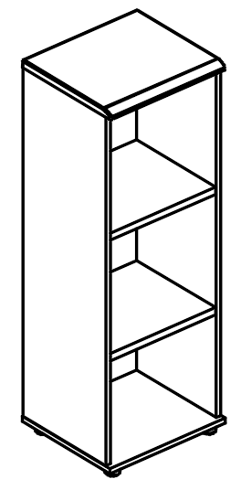 Стеллаж средний узкий (топ МДФ)  вяз либерти / мокко премиум