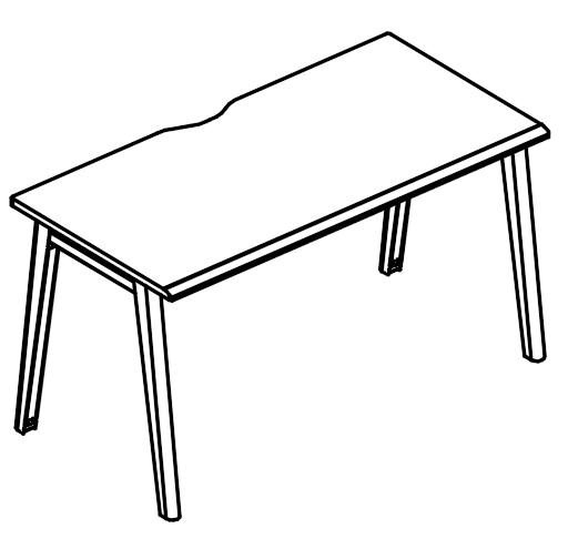 Стол письменный опоры МТ (1 скос) вяз либерти / белый, вставка белая