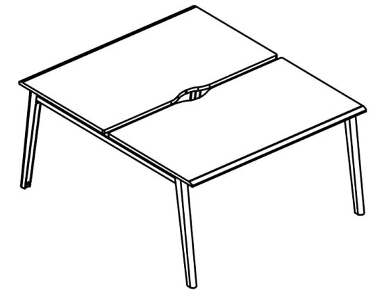Рабочая станция (2х140)  на металлокаркасе МТ 1 скос вяз либерти / белый, вставка белая