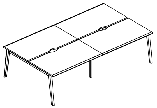 Рабочая станция (4х140) на каркасе МТ 1 скос вяз либерти / белый, вставка белая