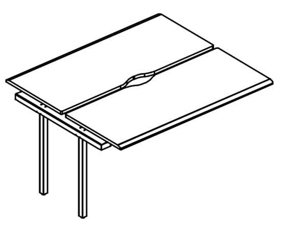 Секция рабочей станции на каркасе МТ 1 скос (2х120)  вяз либерти / белый, вставка белая